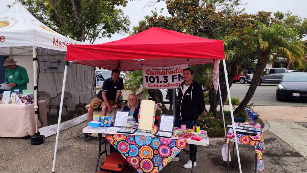 Camaradio broadcasting on location at a Camarillo farmer's market