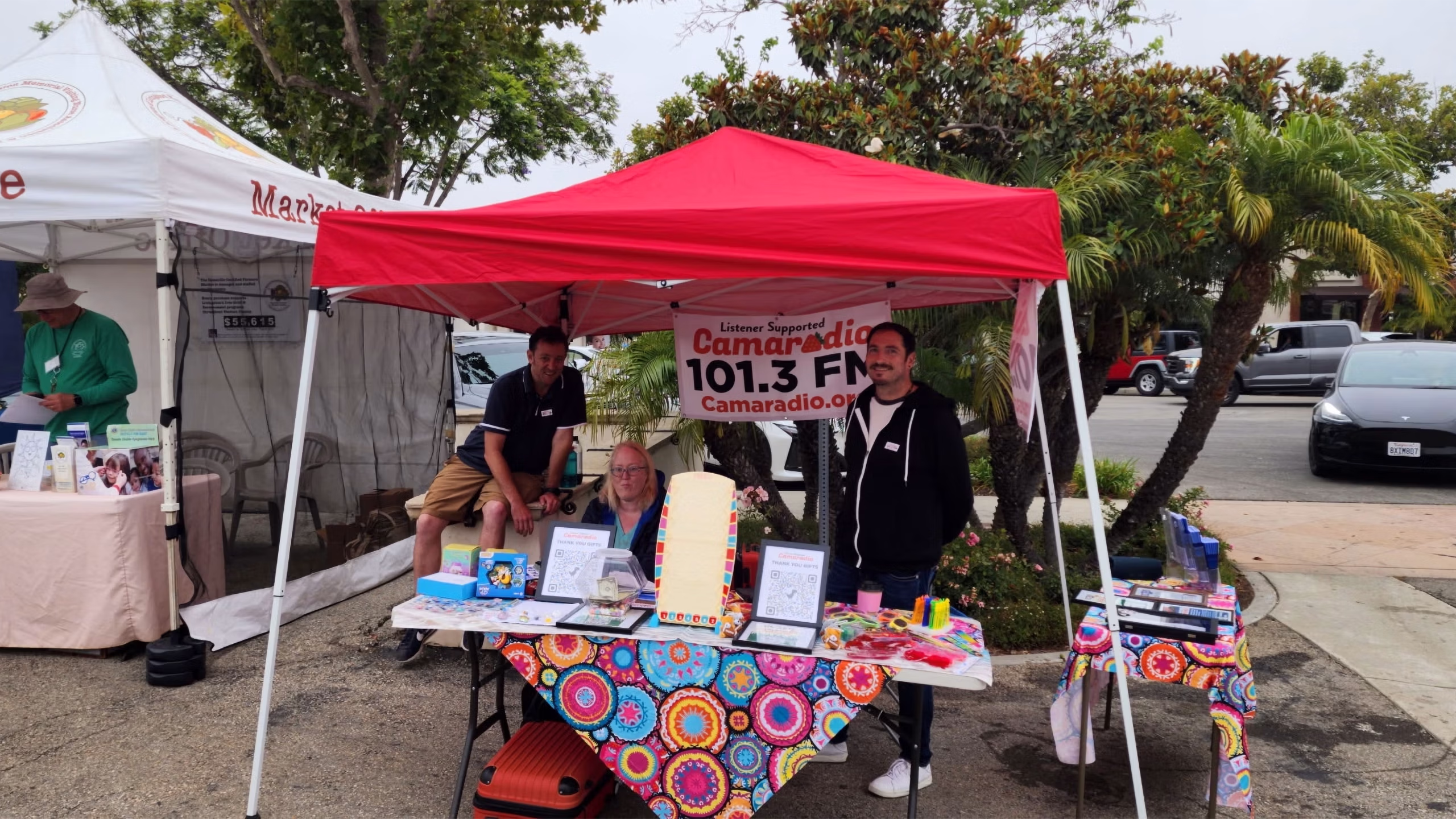 Camaradio broadcasting on location at a Camarillo farmer's market