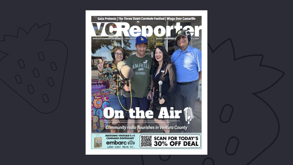 The cover of the Ventura County Reporter featuring the Camaradio crew broadcasting live