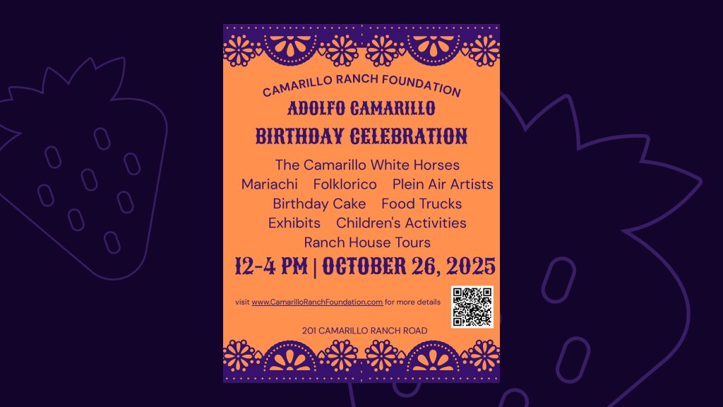 Flyer promoting the Adolfo Camarillo birthday celebration