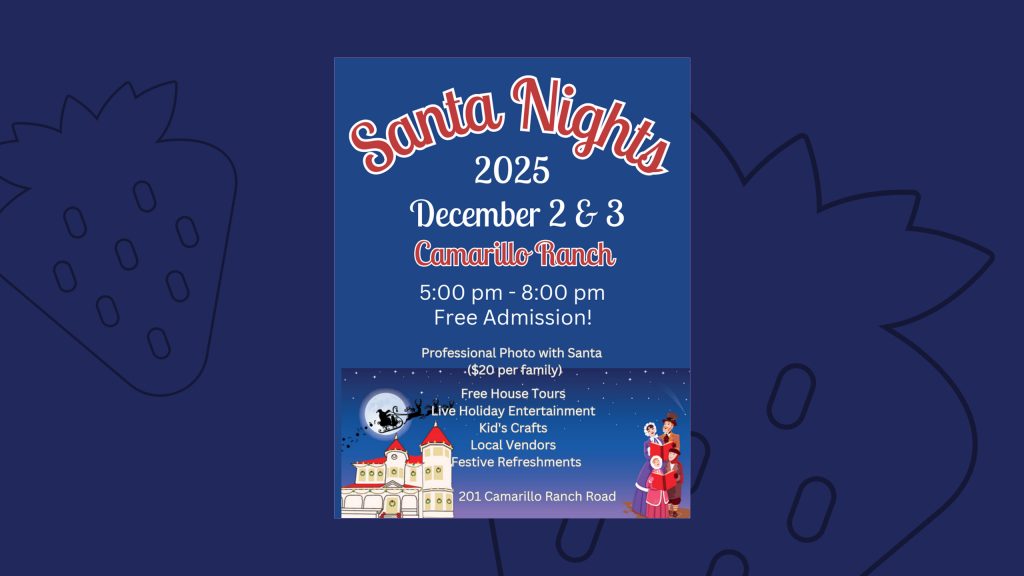 Flyer for Santa Nights event at Camarillo Ranch