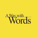 A Way With Words radio show title in a simple black font on a solid yellow background.